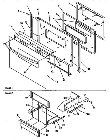 Oven door and storage door