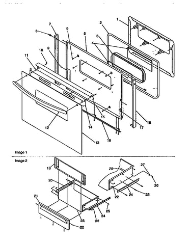 Oven door and storage door