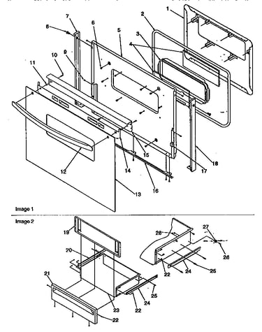 Oven door and storage door