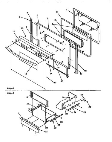 Oven door and storage door