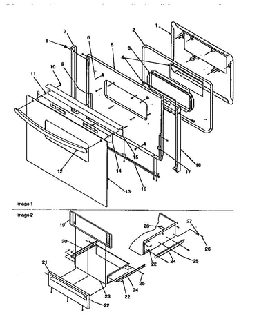Oven door and storage door