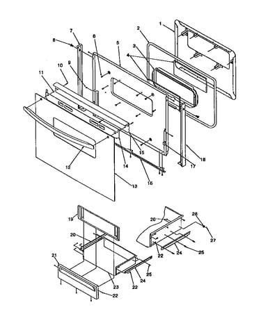 Oven door and storage door
