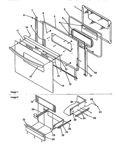 Oven door and storage door