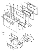 Oven door and storage door