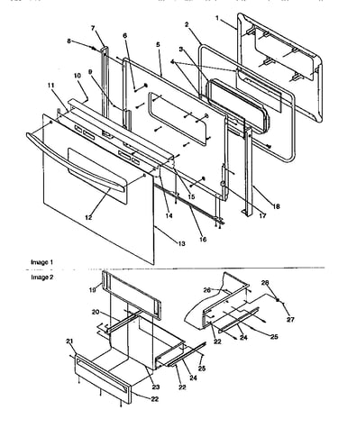 Oven door and storage door