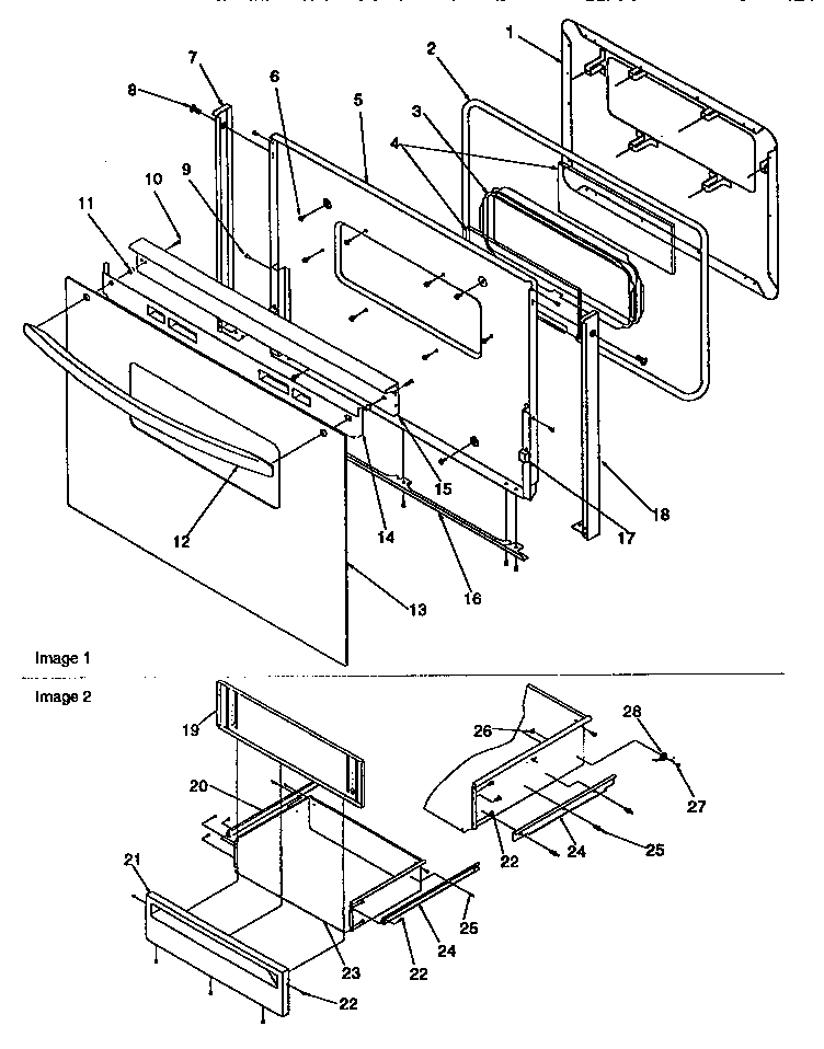 Oven door & storage door