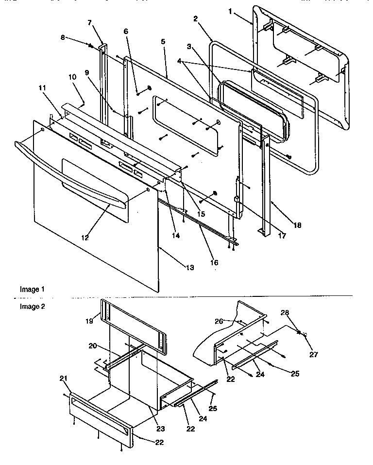 Oven door & storage door