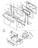 Oven door and storage door