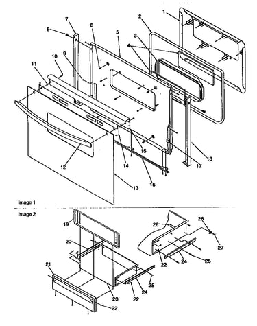 Oven door and storage door