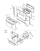 Oven door & storage drawer