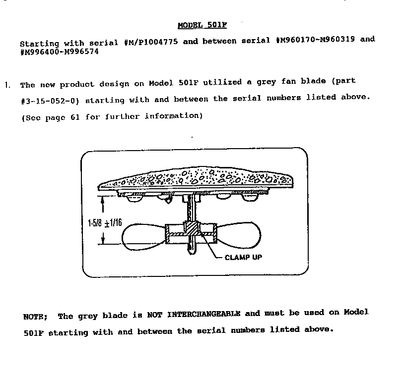 LIT. DESIGN CHANGE BY SERIAL NUMBER