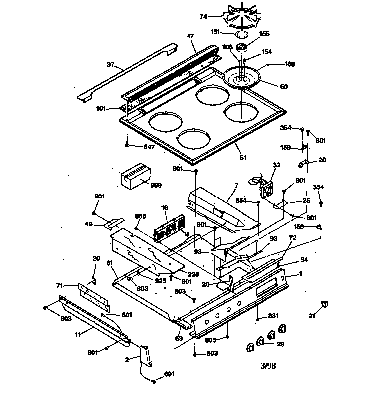 CONTROL PANEL & COOKTOP