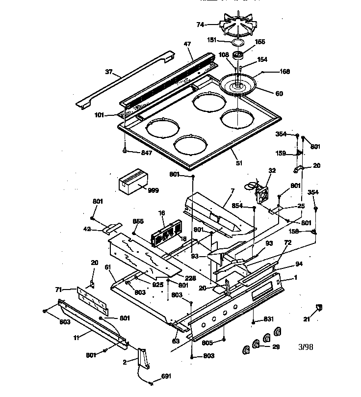 CONTROL PANEL & COOKTOP