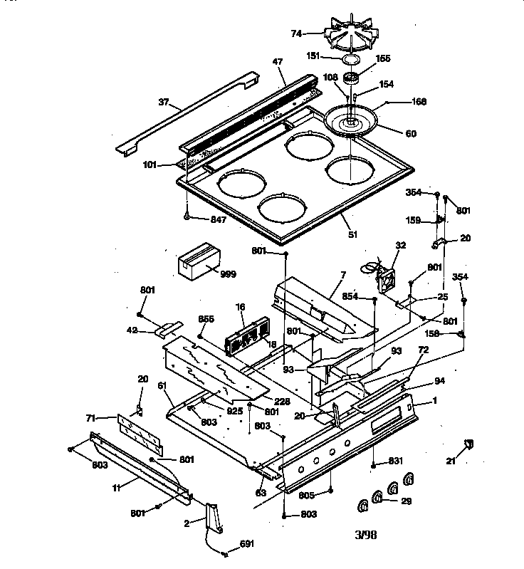 CONTROL PANEL & COOKTOP