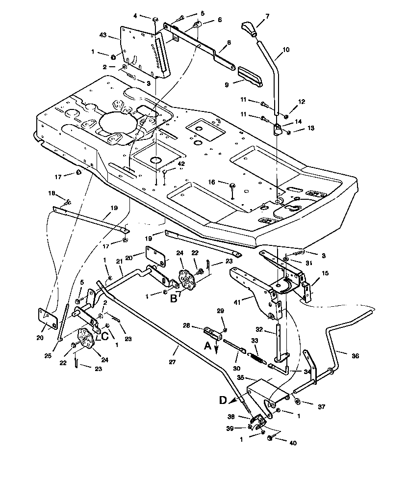 MOWER HOUSING SUSPENSION