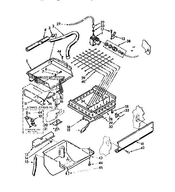 Evaporator/ice cutter grid