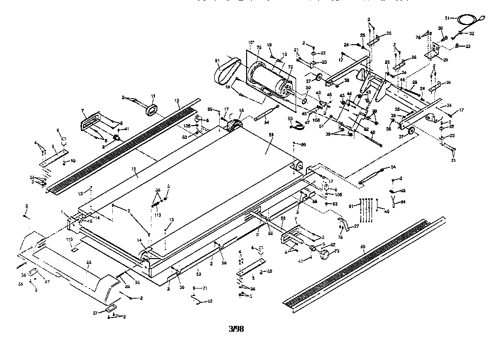 Walking belt assembly