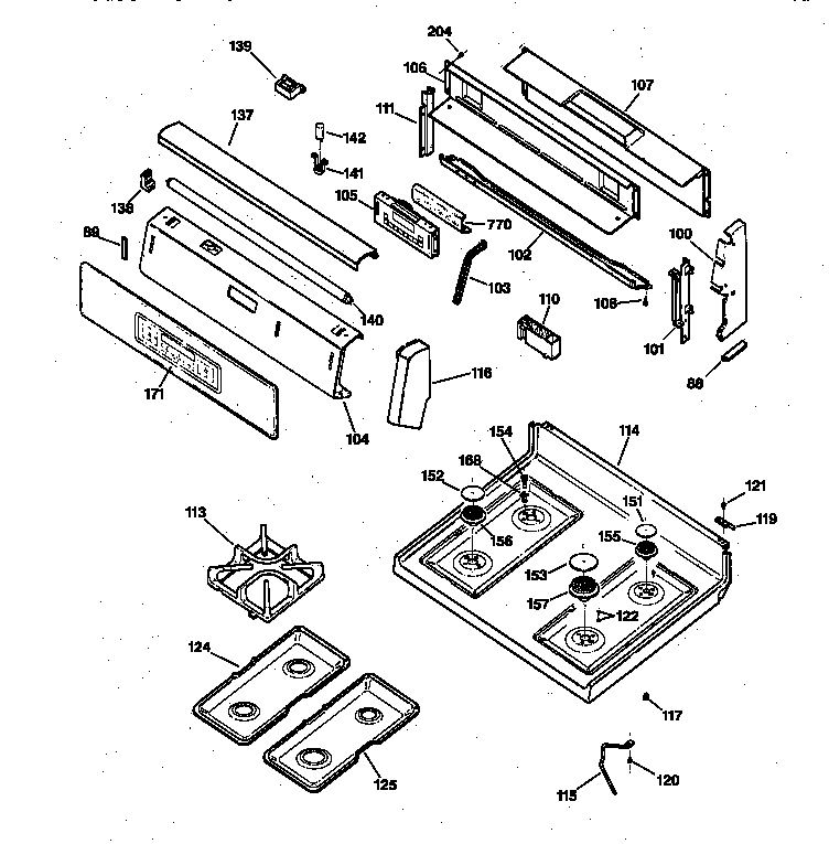 CONTROL PANEL & COOKTOP