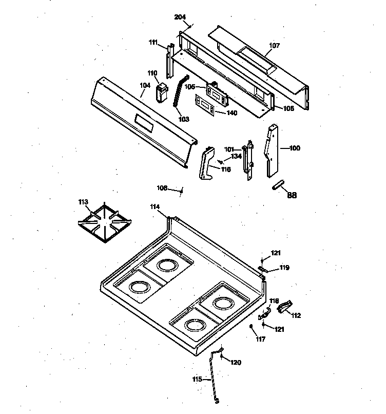 CONTROL PANEL & COOKTOP