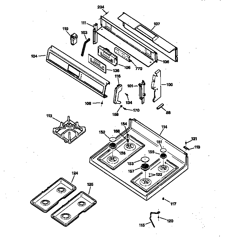 CONTROL PANEL & COOKTOP