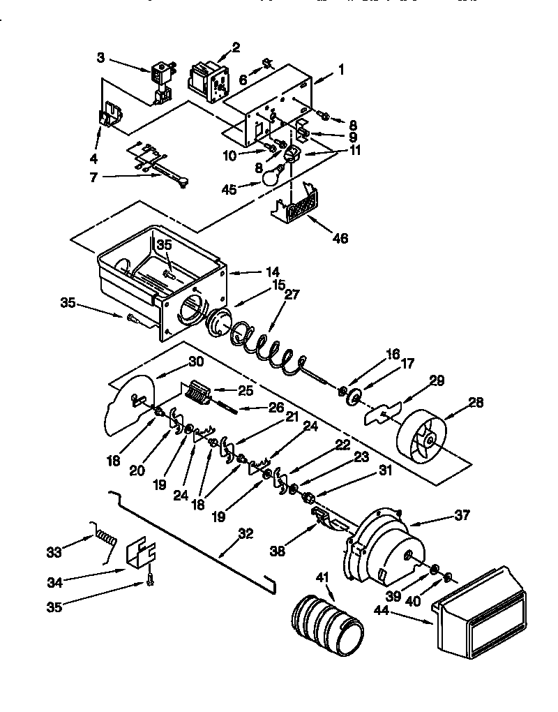 Motor and ice container
