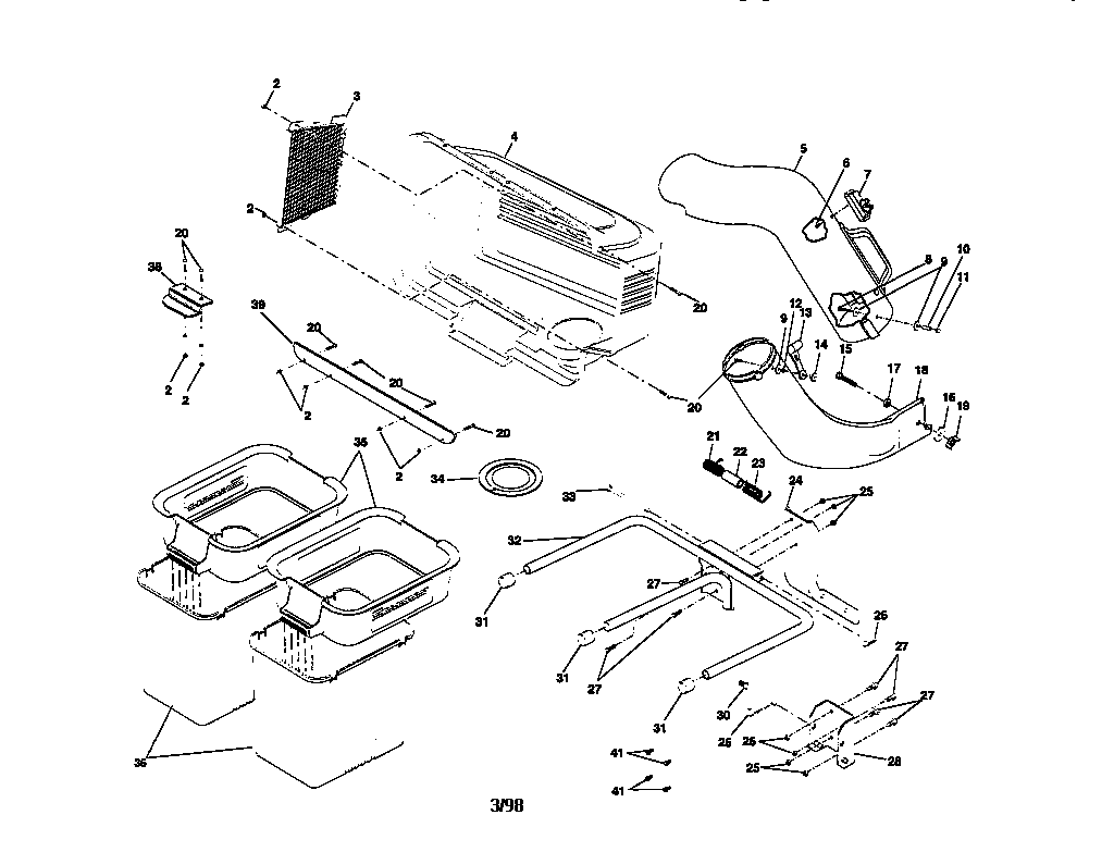 38"MOWER 2-BIN W/DECK ADAPTER KIT