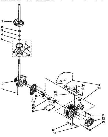 Brake, clutch, gearcase, motor, pump