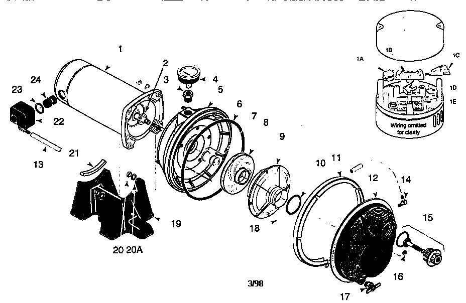 Motor and pump assembly