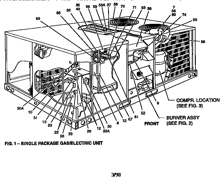 Single package gas/electric unit