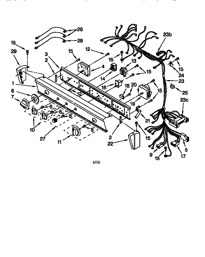 WASHER/DRYER CONTROL PANEL