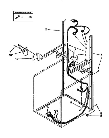 Dryer support and washer harness