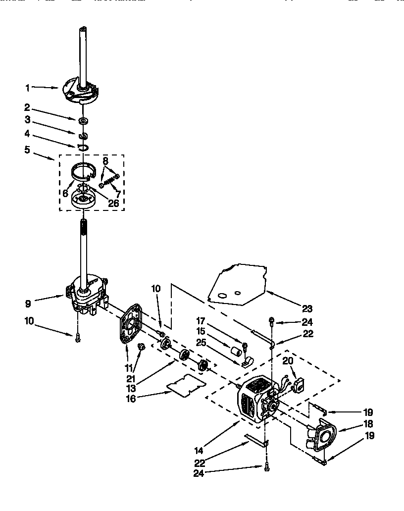 Brake, clutch, gearcase, motor and pump