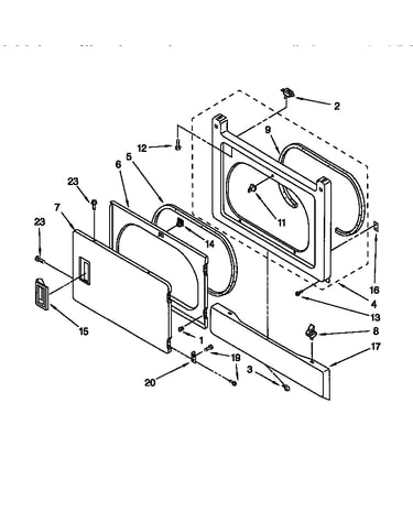 Dryer front panel/door