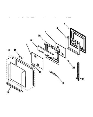 Upper oven door
