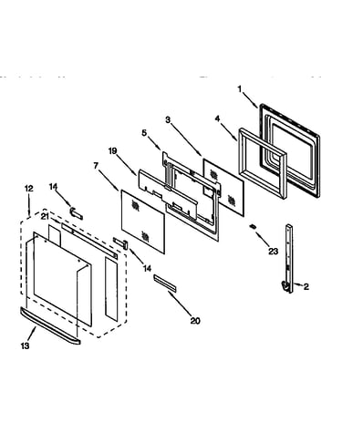 Upper oven door