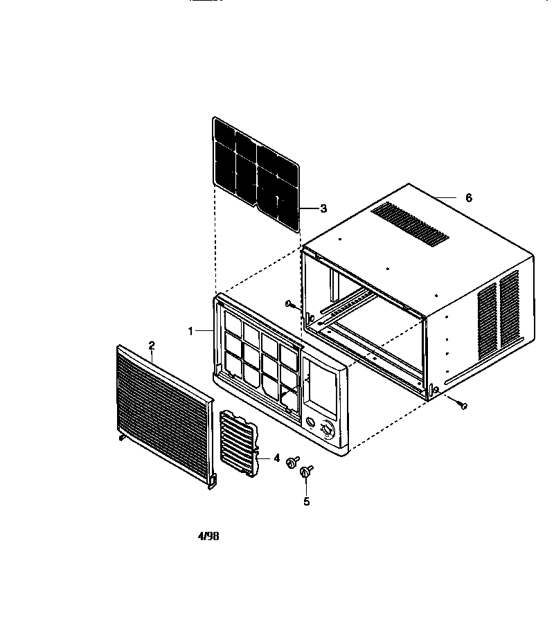 Cabinet and front grille assembly