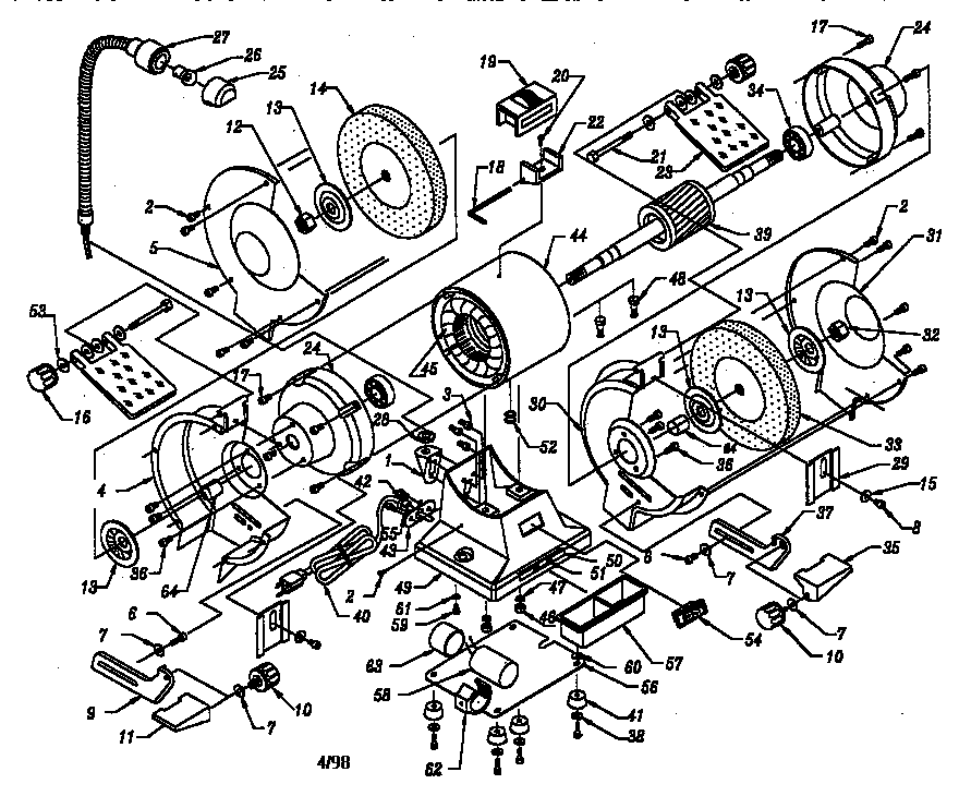 6" bench grinder parts list 319.211260