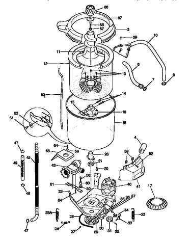 Tub, basket, and agitator