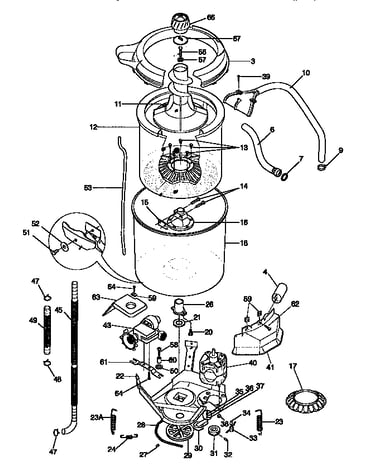 Tub, basket, and agitator