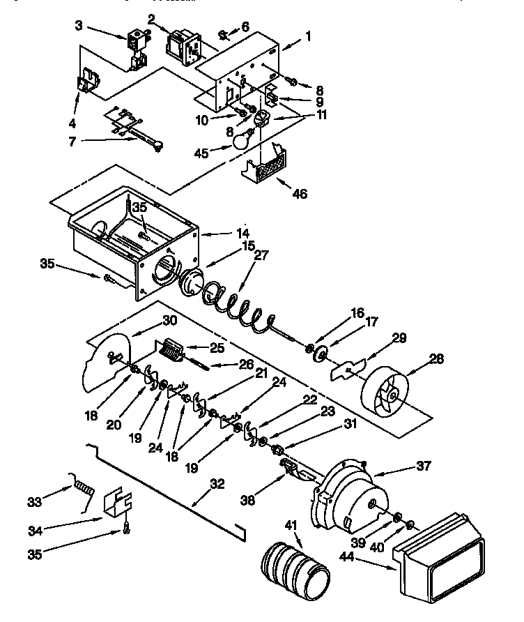Motor and ice  container