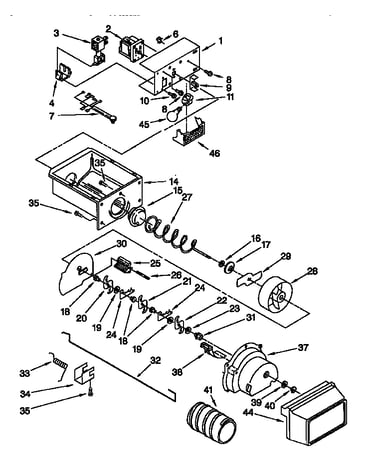 Motor and ice  container