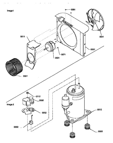 Fan motor assembly/compressor assembly