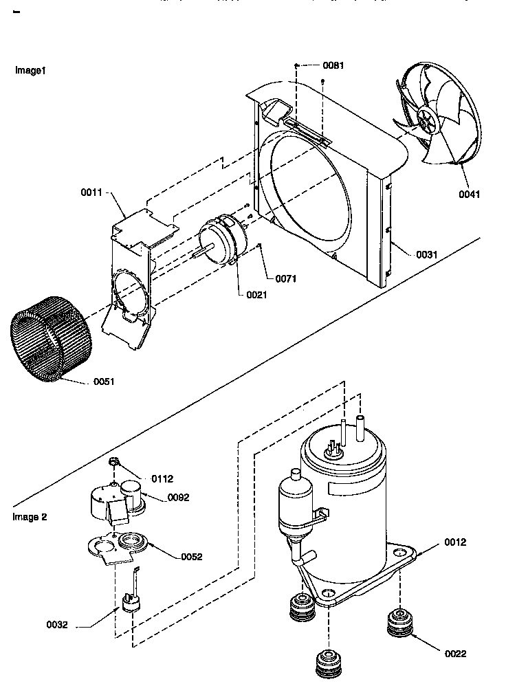 Fan motor/compressor assembly