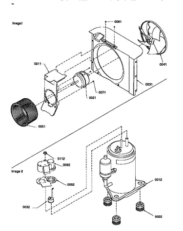 Fan motor/compressor assembly