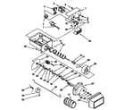 Whirlpool ED25TQXFN01 motor and ice container diagram