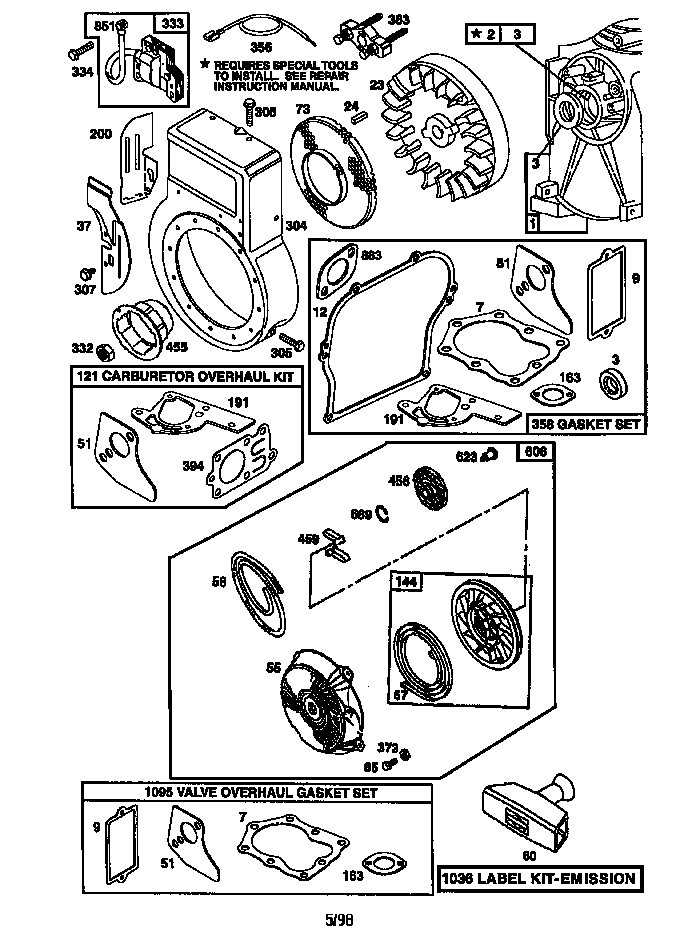 REWIND STARTER AND FLYWHEEL ASSEMBLY