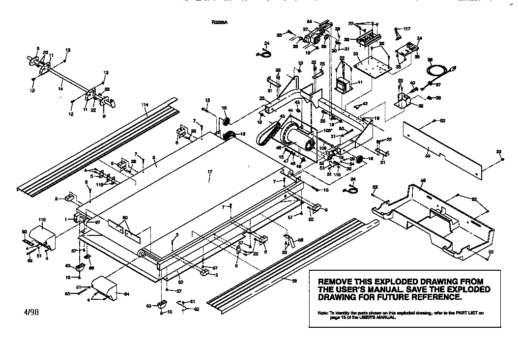 MOTOR AND WALKING BELT ASSEMBLY