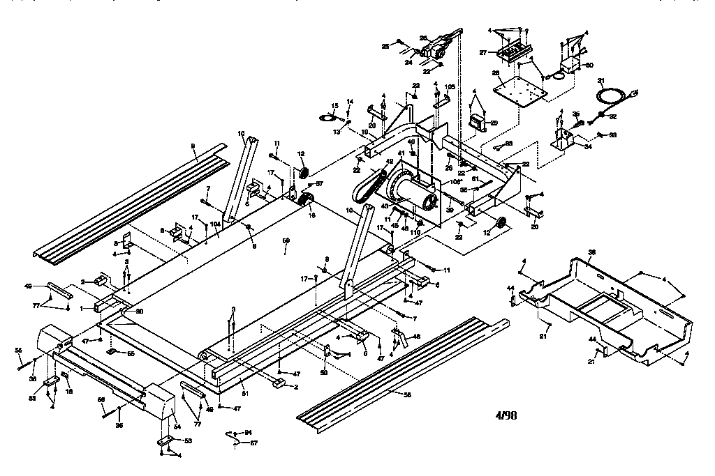 Walking belt assembly