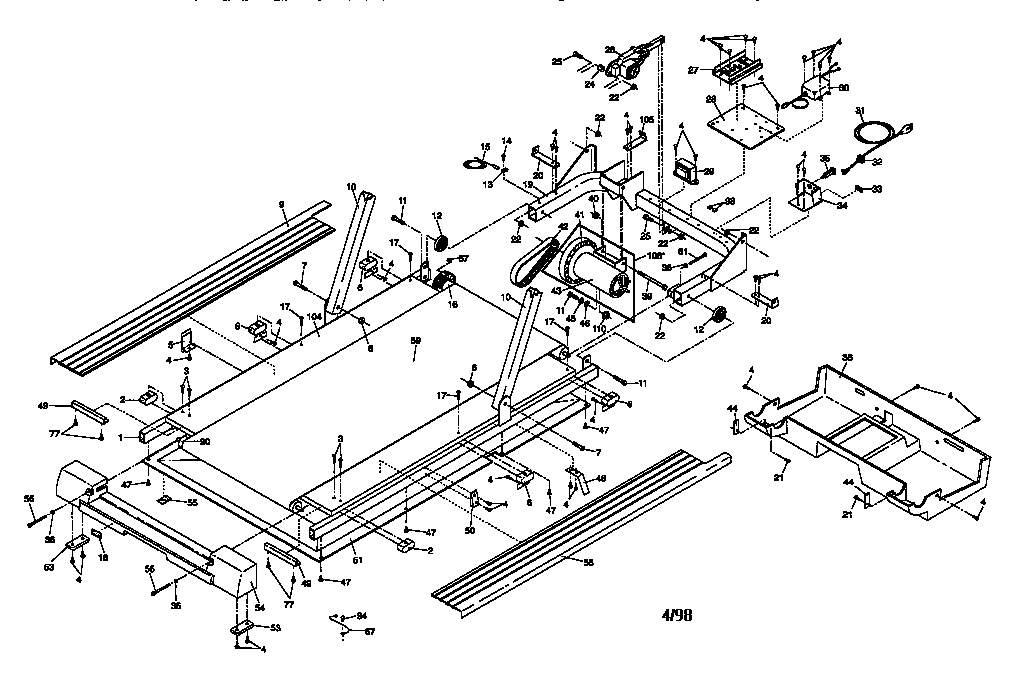 Walking belt assembly