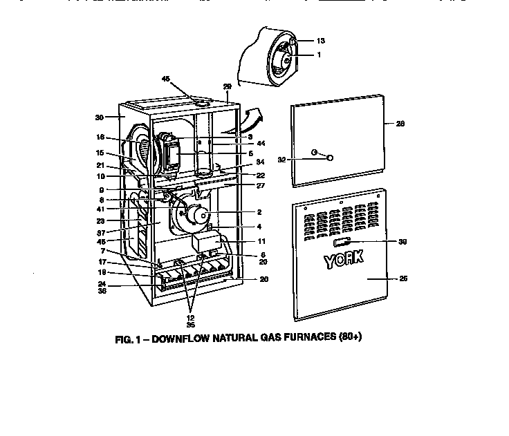 Downflow natural gas furnaces (80+)